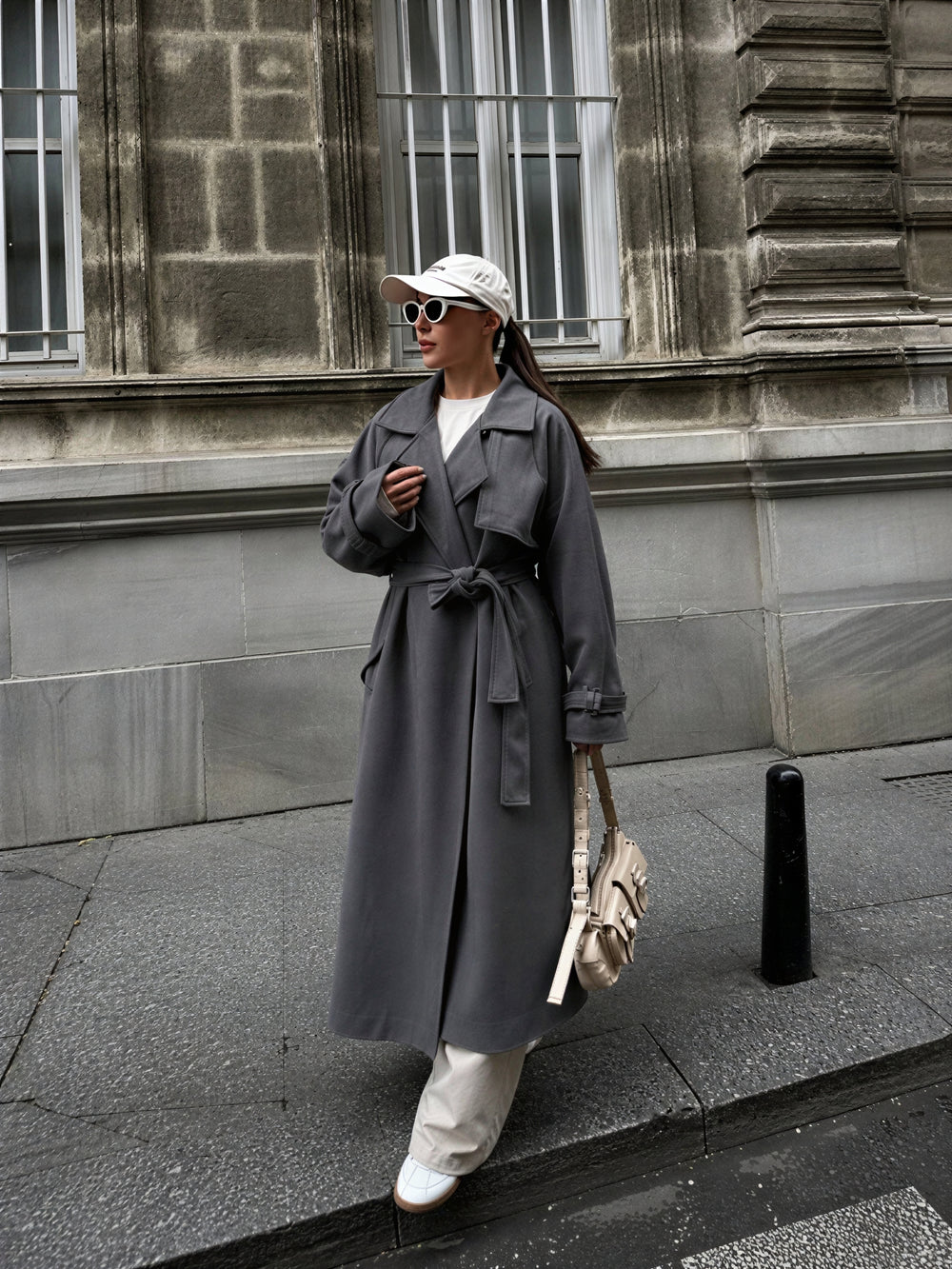 Sienna long grey coat