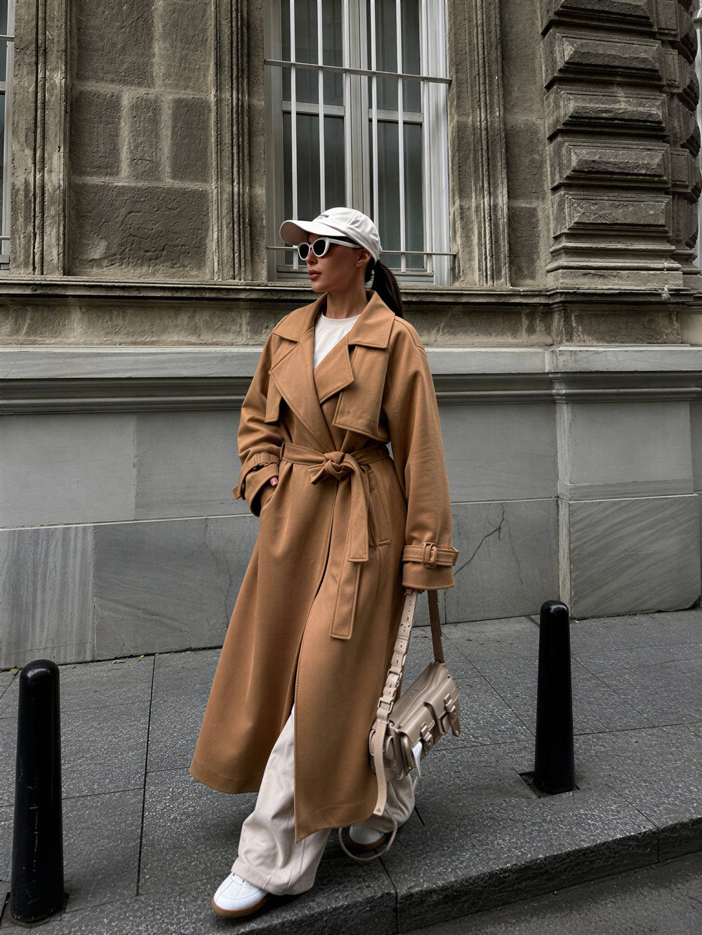 Sienna long camel coat