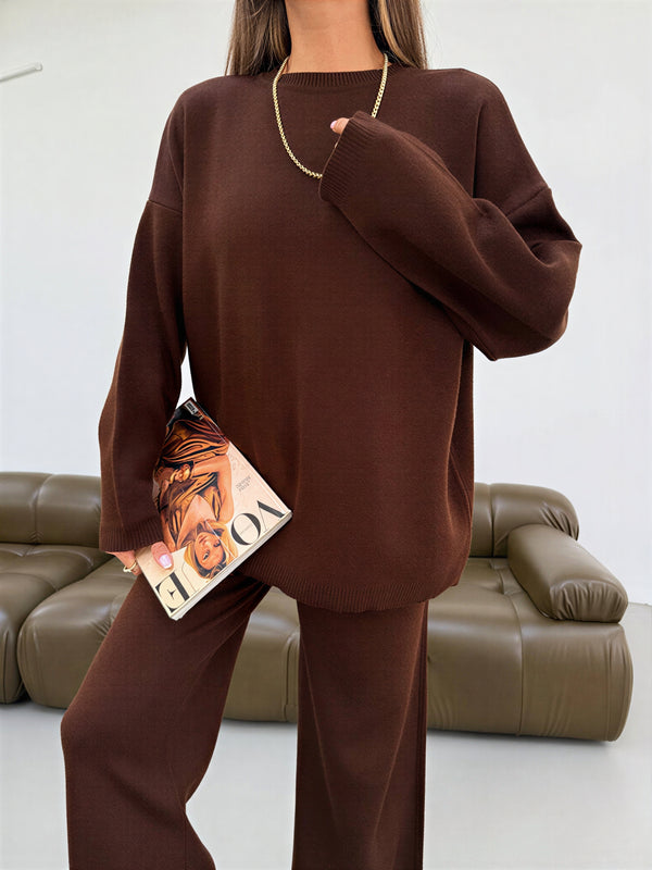 Chocolate brown knitted set Aria