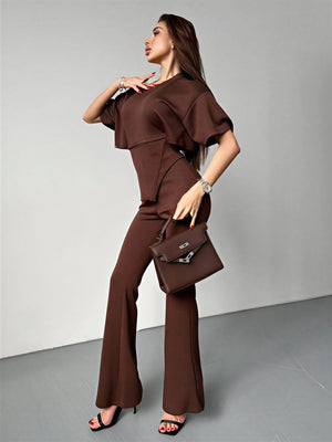 Serena chocolate brown corset set