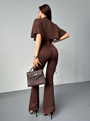 Serena chocolate brown corset set